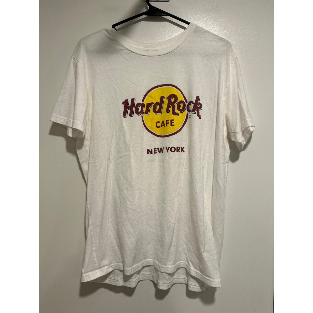 Hard Rock Cafe Vintage-style Souvenir Graphic T-Shirt Sz:L White New York Cotton